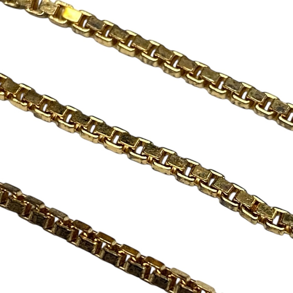 925 Italy Gold Over Sterling Silver Liquid Box Chain Bracelet 7”